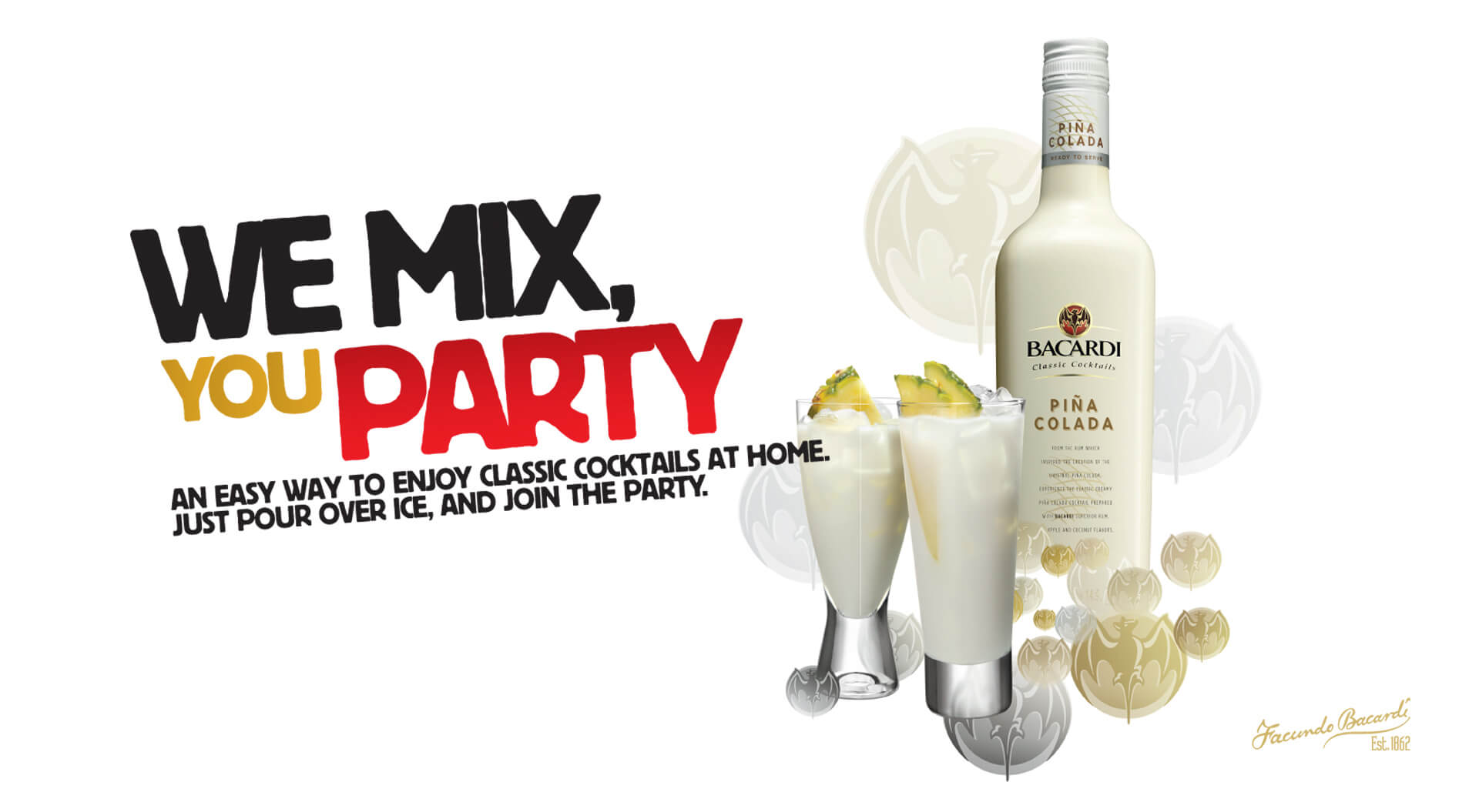 Bacardi we mix you party brand identity duty free promotion campaigns for travel retail airport design