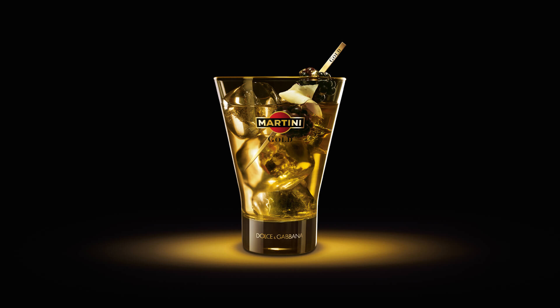 Martini Gold the new taste Dolce & Gabbana brand identity, drinks promotion photography for Bacardi Global Travel Retail