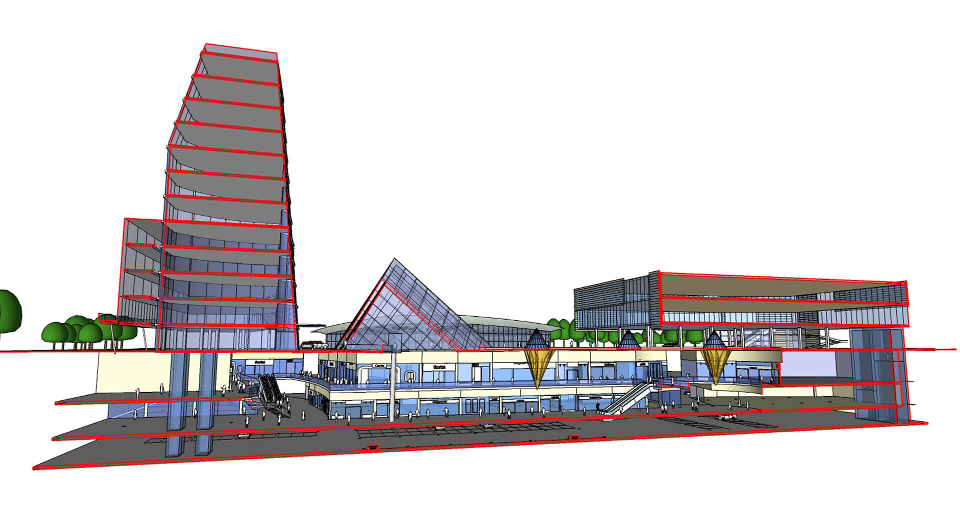 Port City shopping mall  architecture schematic of master plan at Vinnitsa Ukraine