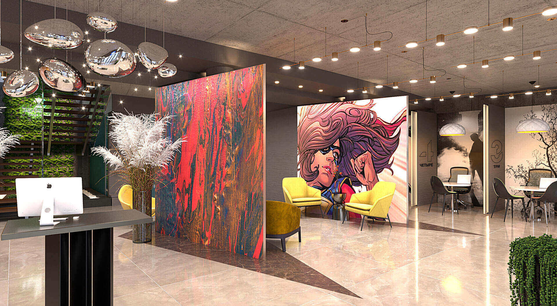 Zenit Bank Russia, Reception Point and Waiting Area, Retail Branding, Brand Identity, Interior Design, Graphics - CampbellRigg Agency