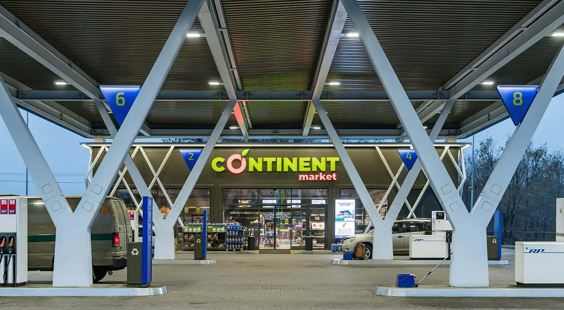Gulf, Creative C-Store Branding, Brand Identity, Royal Petroleum Petrol Forecourt Benchmark, Innovative Architecture, Almaty Kazakhstan - CampbellRigg Agency