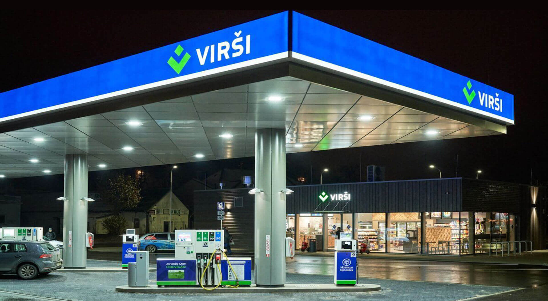 Trend Virsi CNG Gas Forecourt Benchmark Latvia, Creative Brand Convenience Store Interior Design, Graphic Communications - CampbellRigg Agency