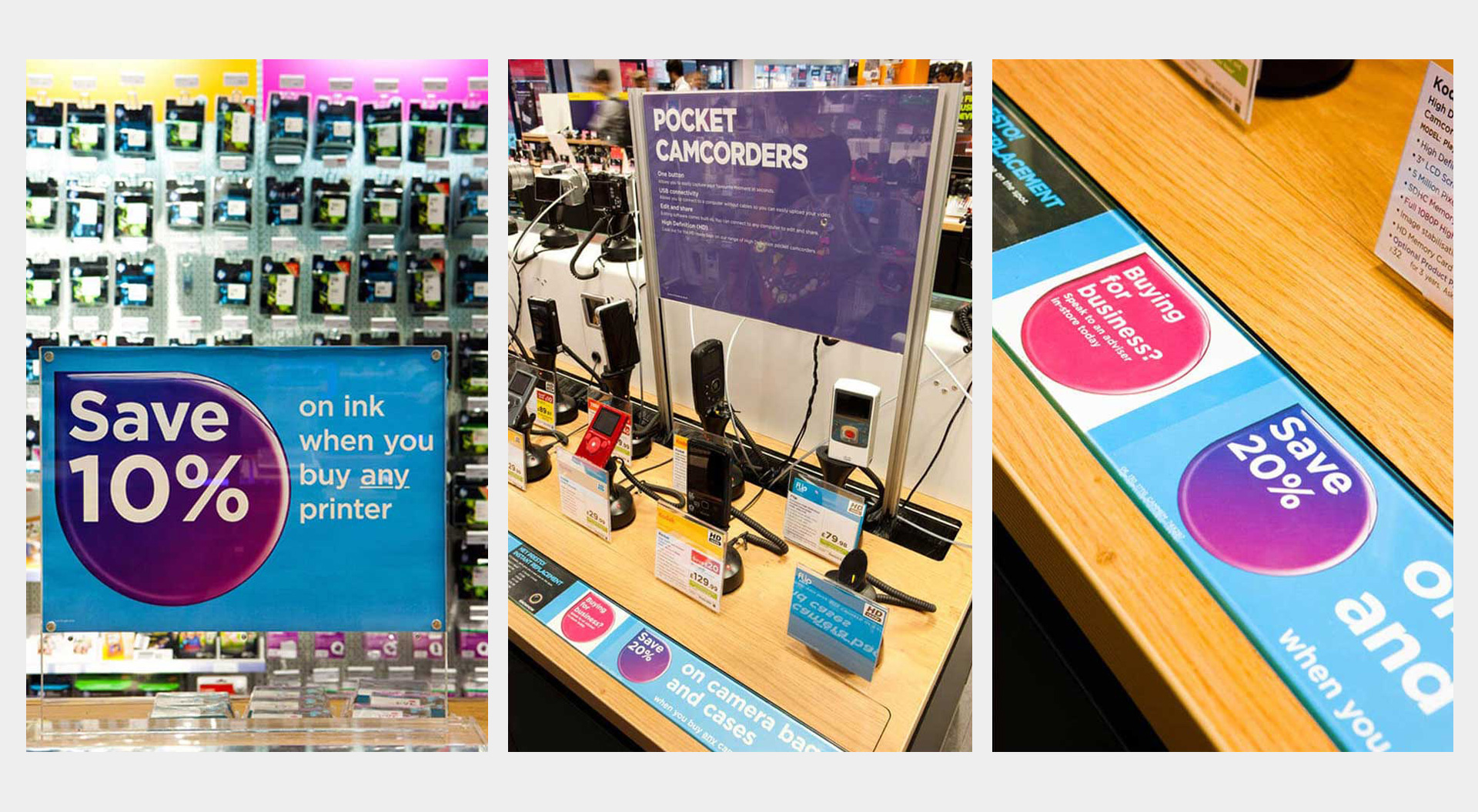 Currys PC World business point of sale communications branding Black Technology, POSM design and communication