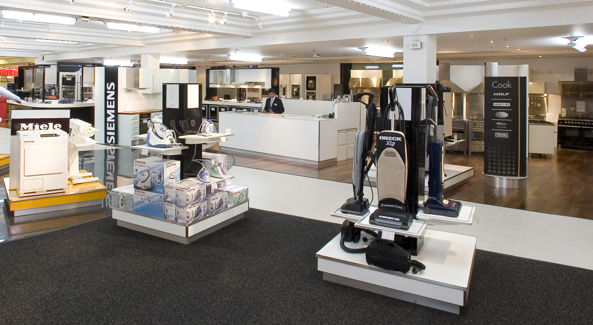 Harrods Department Store rebrand identity, interior design home wares display