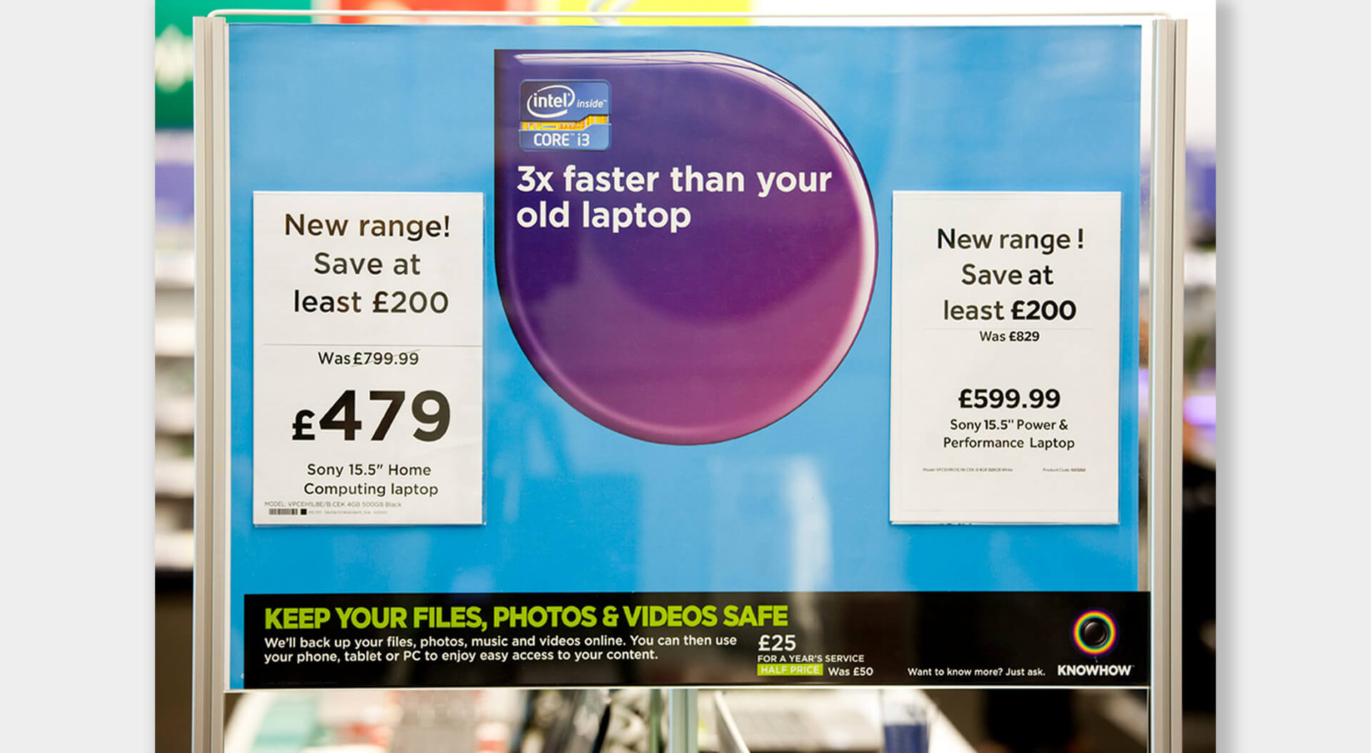 Currys PC World corporate sub-brand identity PC World Business in-store brand communications Currys PC World Stores rebrand, interior design and communications POSM pricing