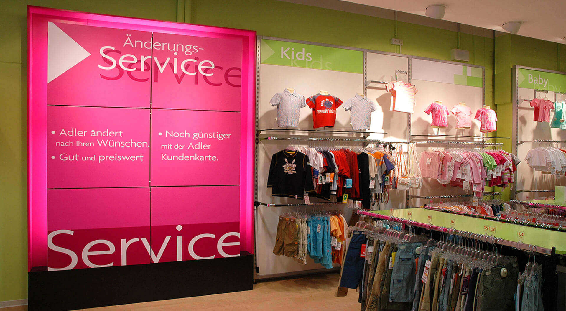 Adler Fashion Store Germany store entrance graphic sub-brand identity Ihr Mode Markt - Your Fashion Market Adler Fashion Store Germany in-store services