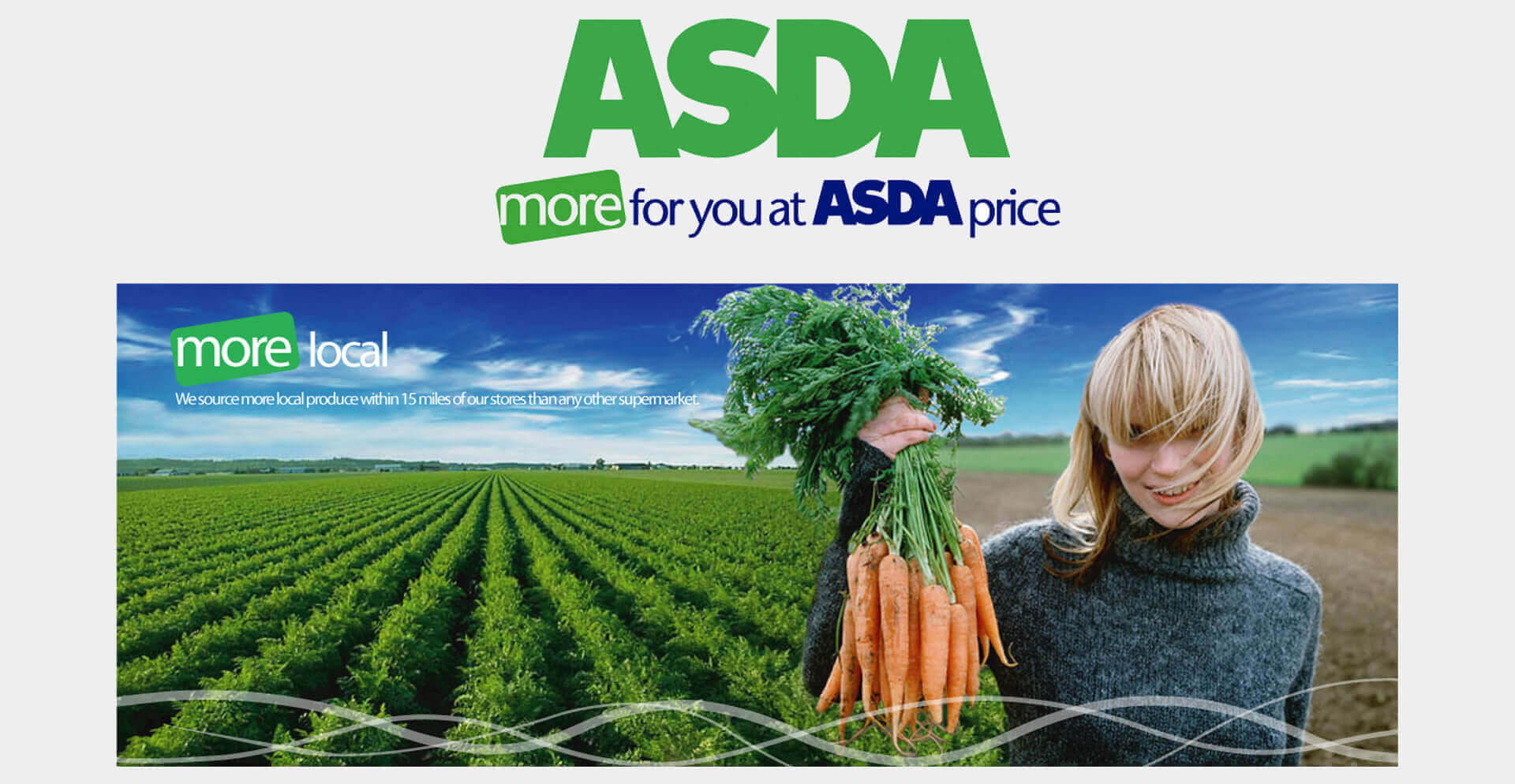 Brand identity change new brand concept for Asda more for you at Asda price Asda more for you at Asda price promotion and branding