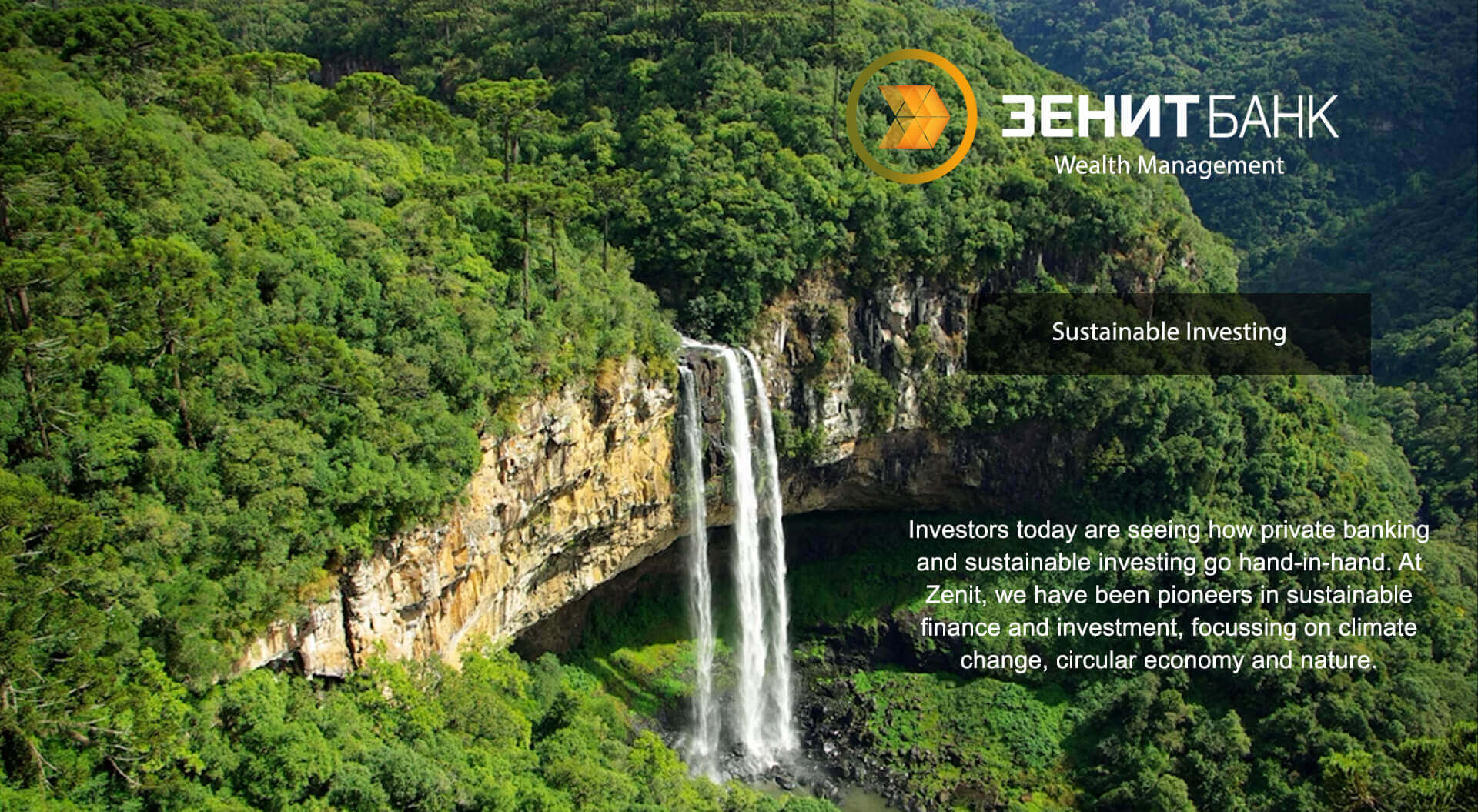 Zenit Bank Russia, Sustainable Investing Financial Marketing Advertising Wealth Management - Campbell Rigg Agency