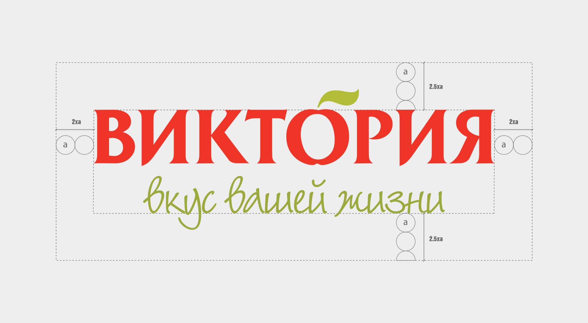 Victoria supermarkets Russian stores price and POS branding on shelves Victoria supermarkets Russia brand manual detail of logo and strap-line