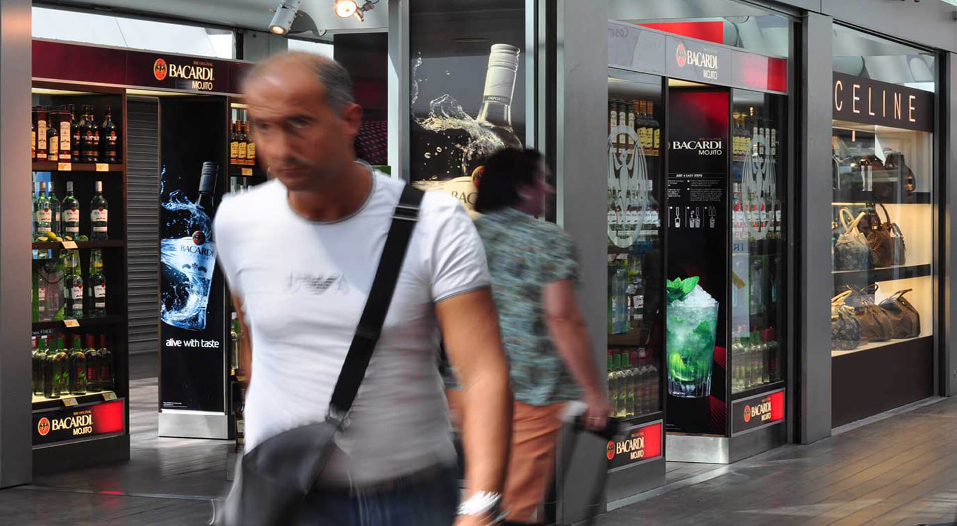 Bacardi Mojito Global Travel Retail, brand activation spirits industry promotion campaign at Charles de Gualle Airport Bacardi Mojito Global Travel Retail, brand activation spirits industry promotion campaign at Charles de Gualle Airport