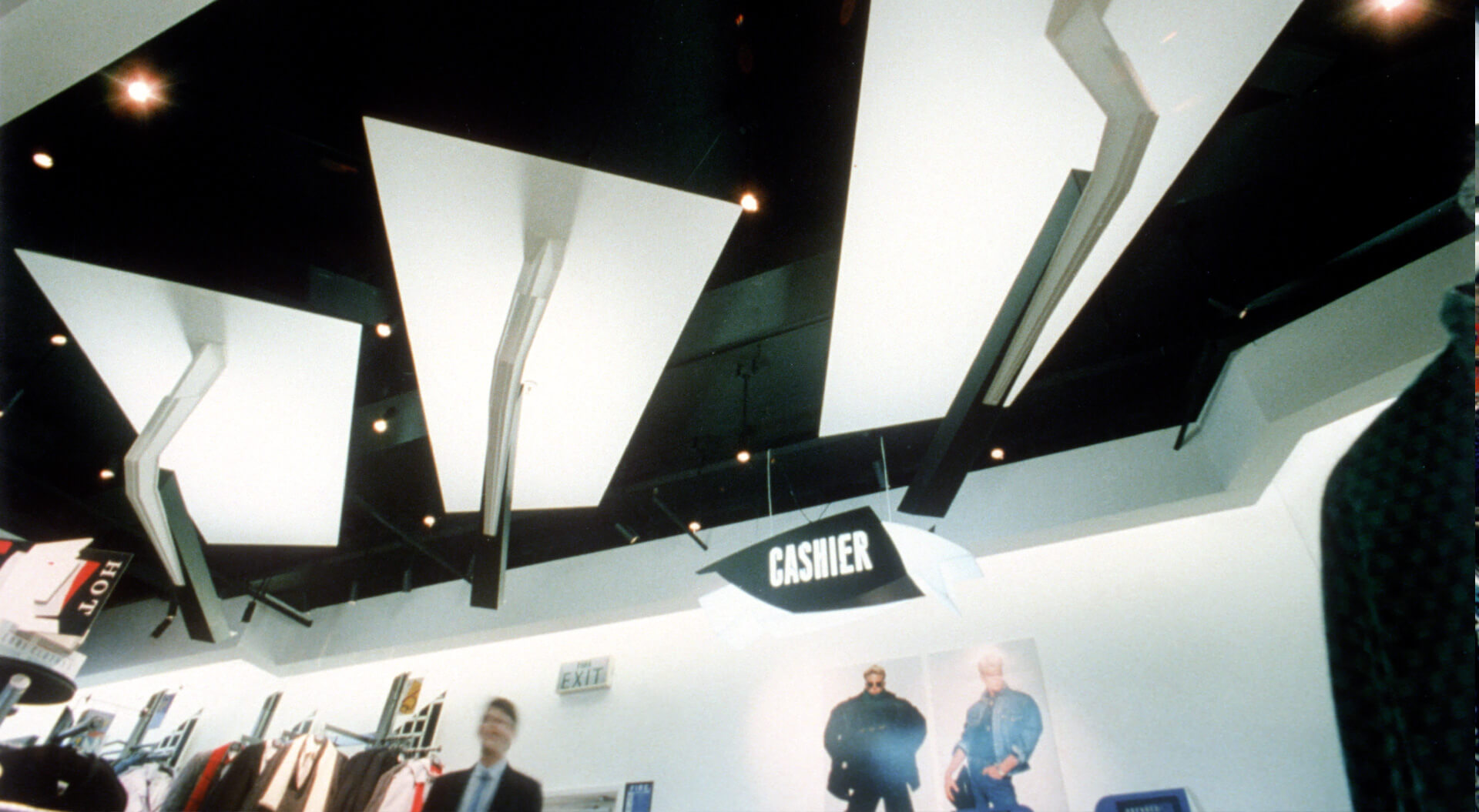 Concept Man fashion store interior design and innovative lighting system 