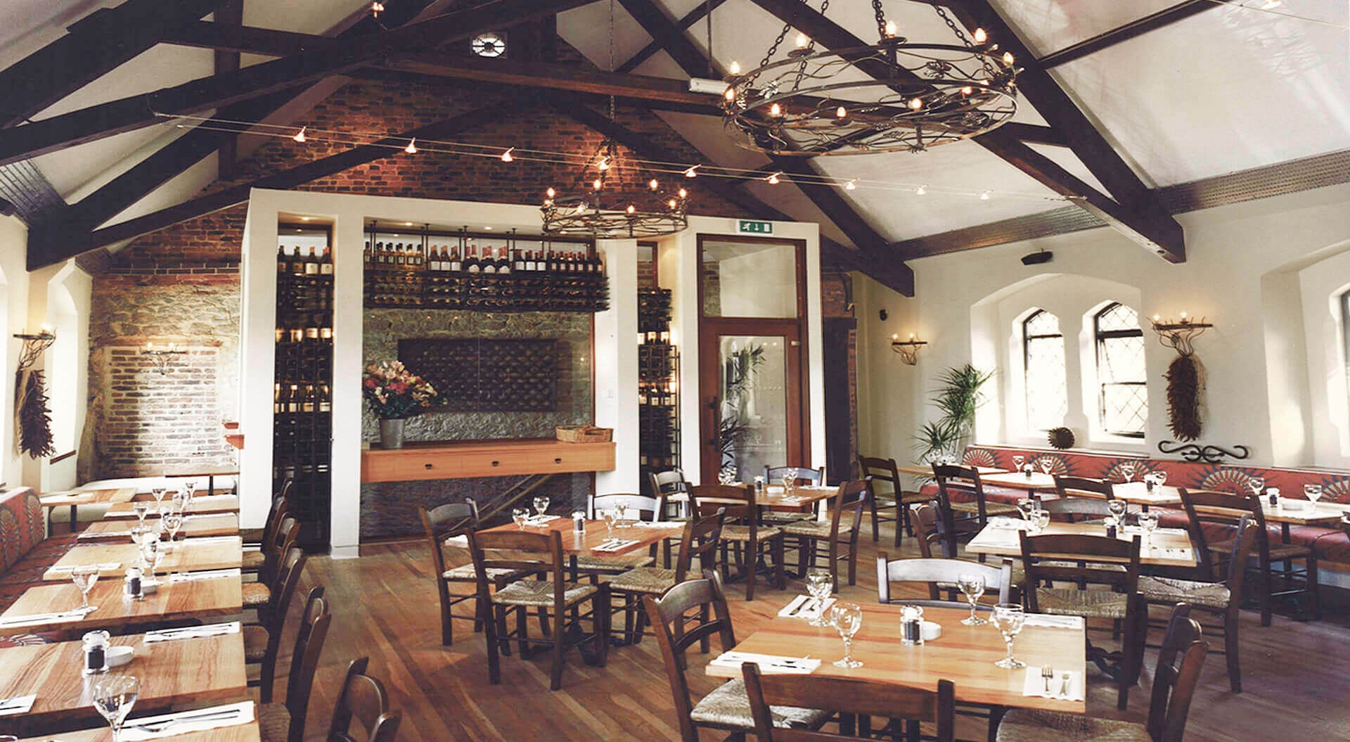 Firehouse restaurant interior design staircase and dining room Firehouse restaurant interior design staircase and dining room