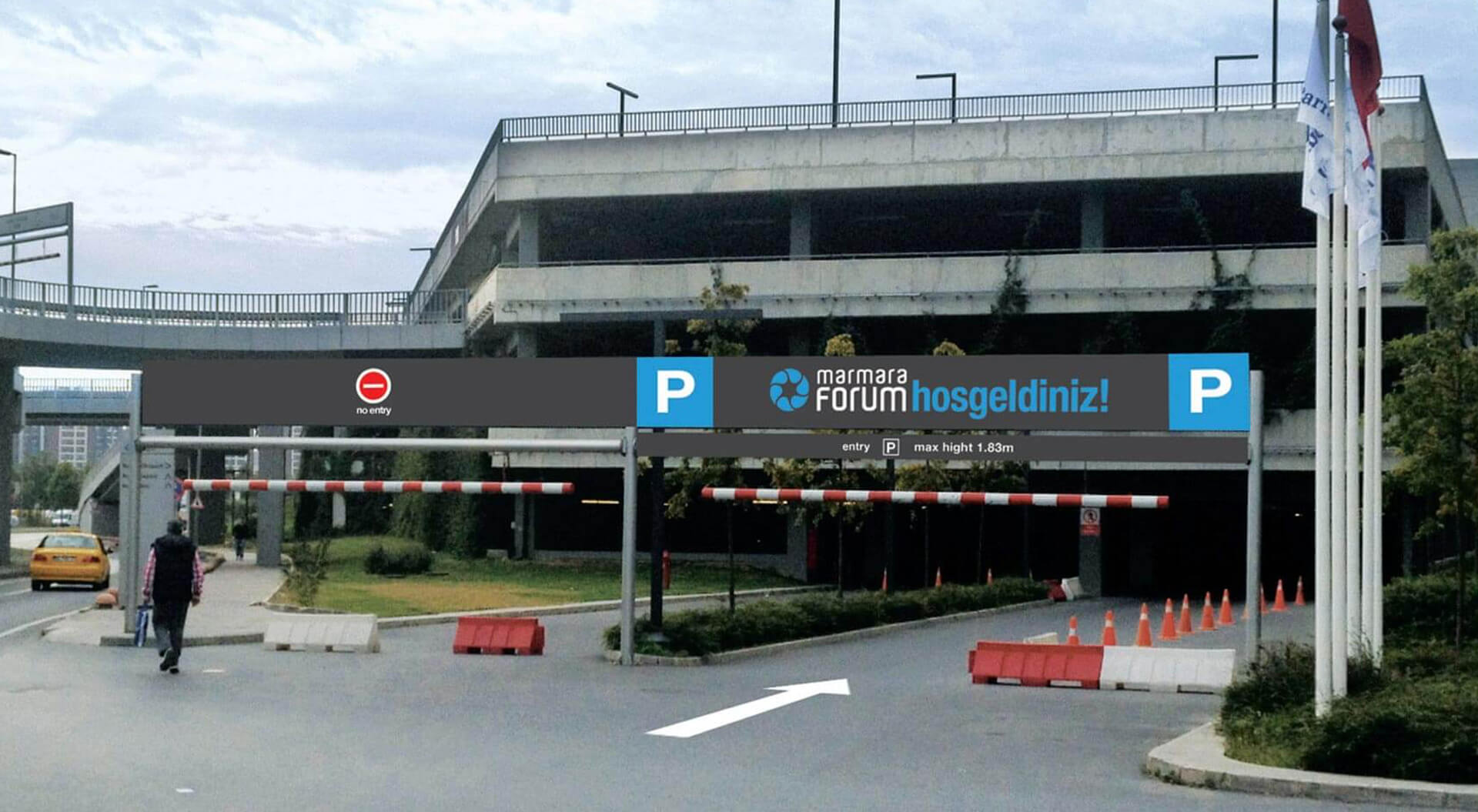 Car park navigation system for Marmara Forum, Istanbul Turkey