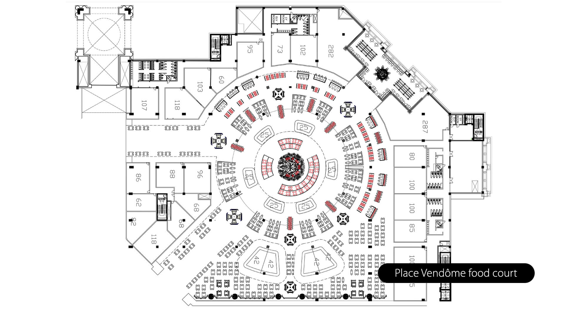 Place Vendôme Mall food court planning - Qatar