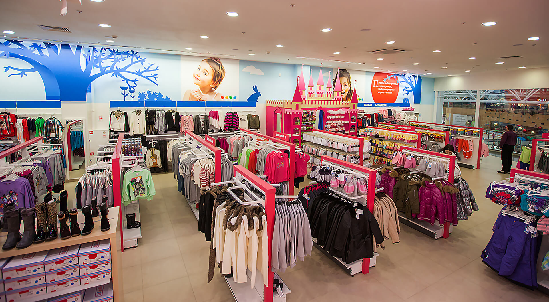 Children’s clothing zone at the Detskiy Mir toy store Moscow 