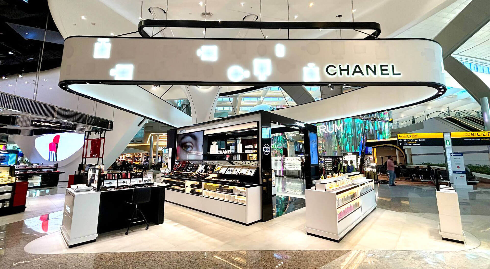 Airport Duty Free Luxury Retail Chanel perfume and cosmetics store design