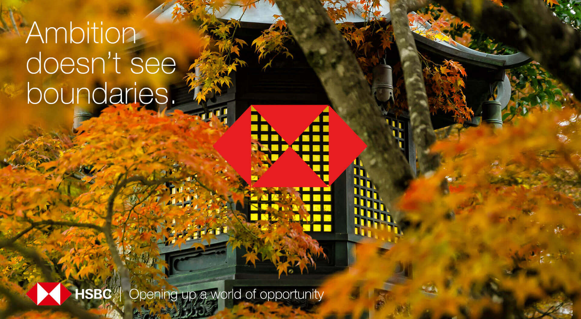 HSBC Bank, Innovative digital advertising design. Brand message – Ambition doesn’t see boundaries
