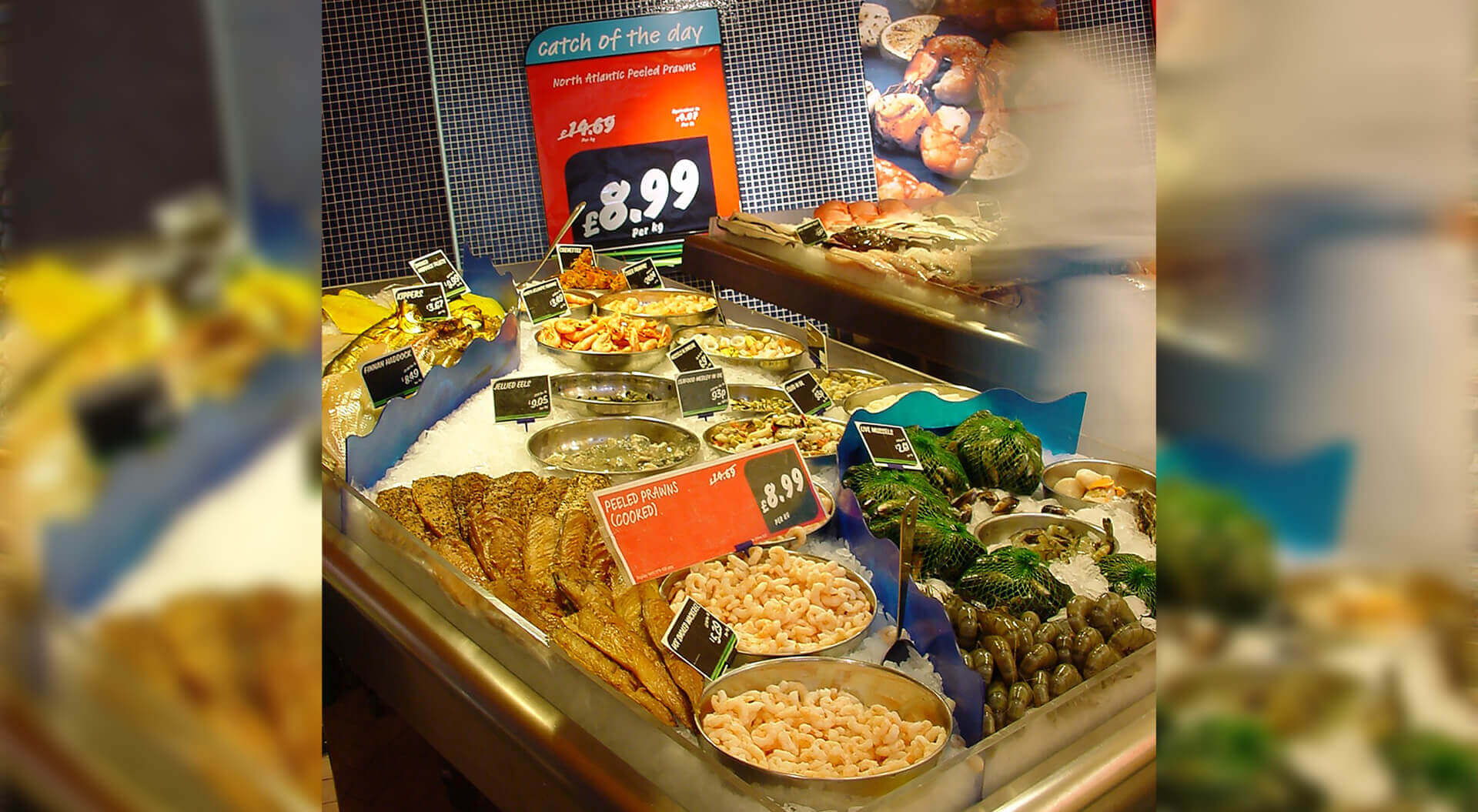 Safeway Convenience store fishmonger department display