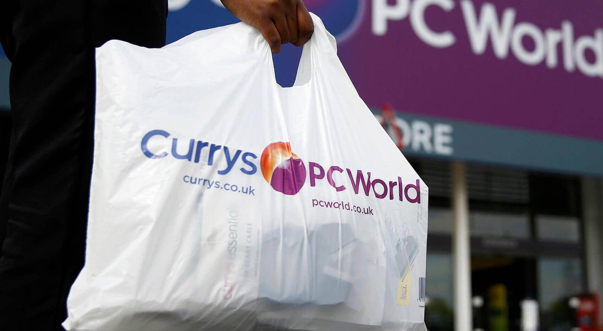Currys PC World Store Bag Branding, Retail Brand Identity and Advertising Strategy