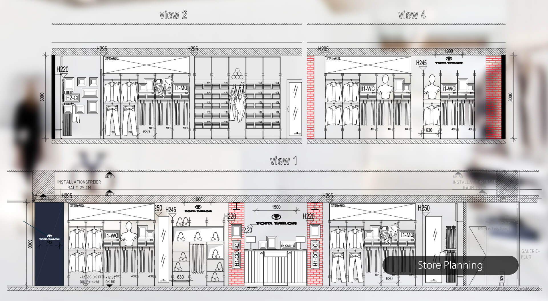 Tom Taylor CAD drawings – store elevations