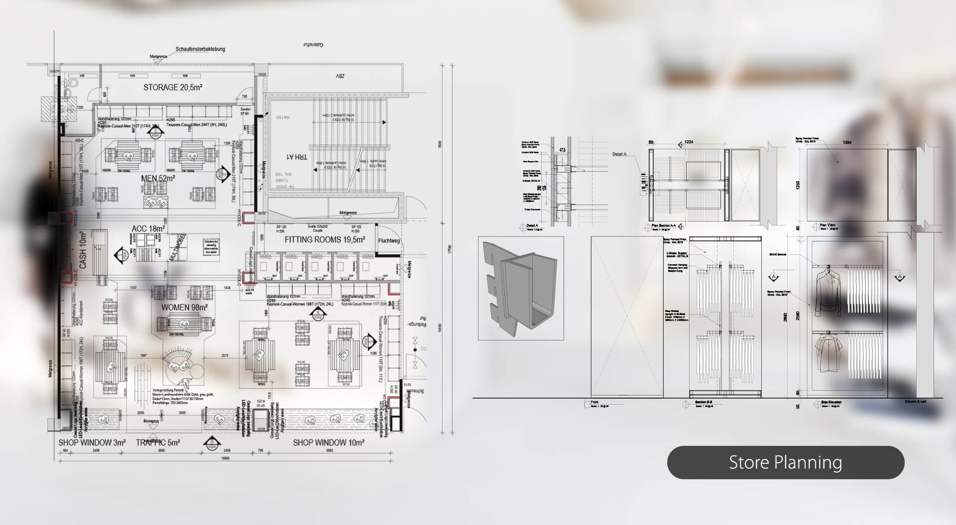Tom Taylor CAD drawings – store floor plan