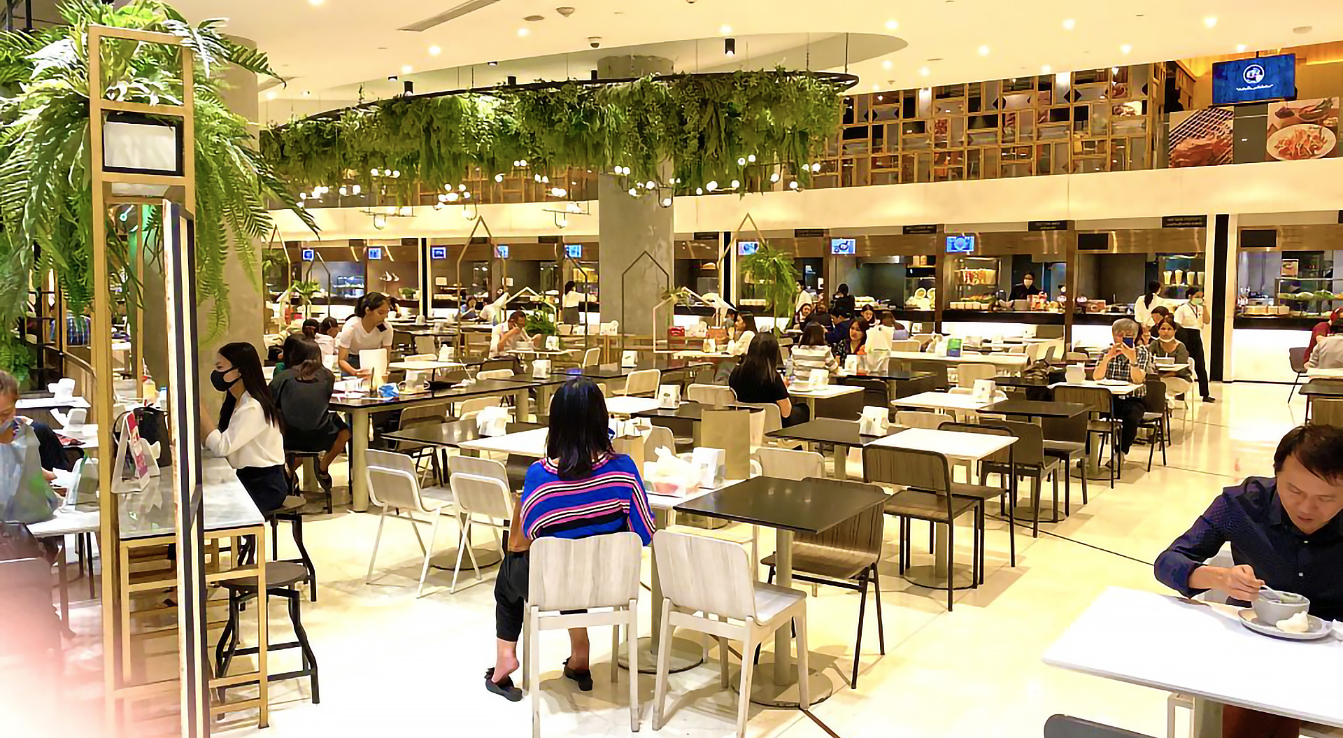 EMQuatier mall's innovative food hall interior design and branding.