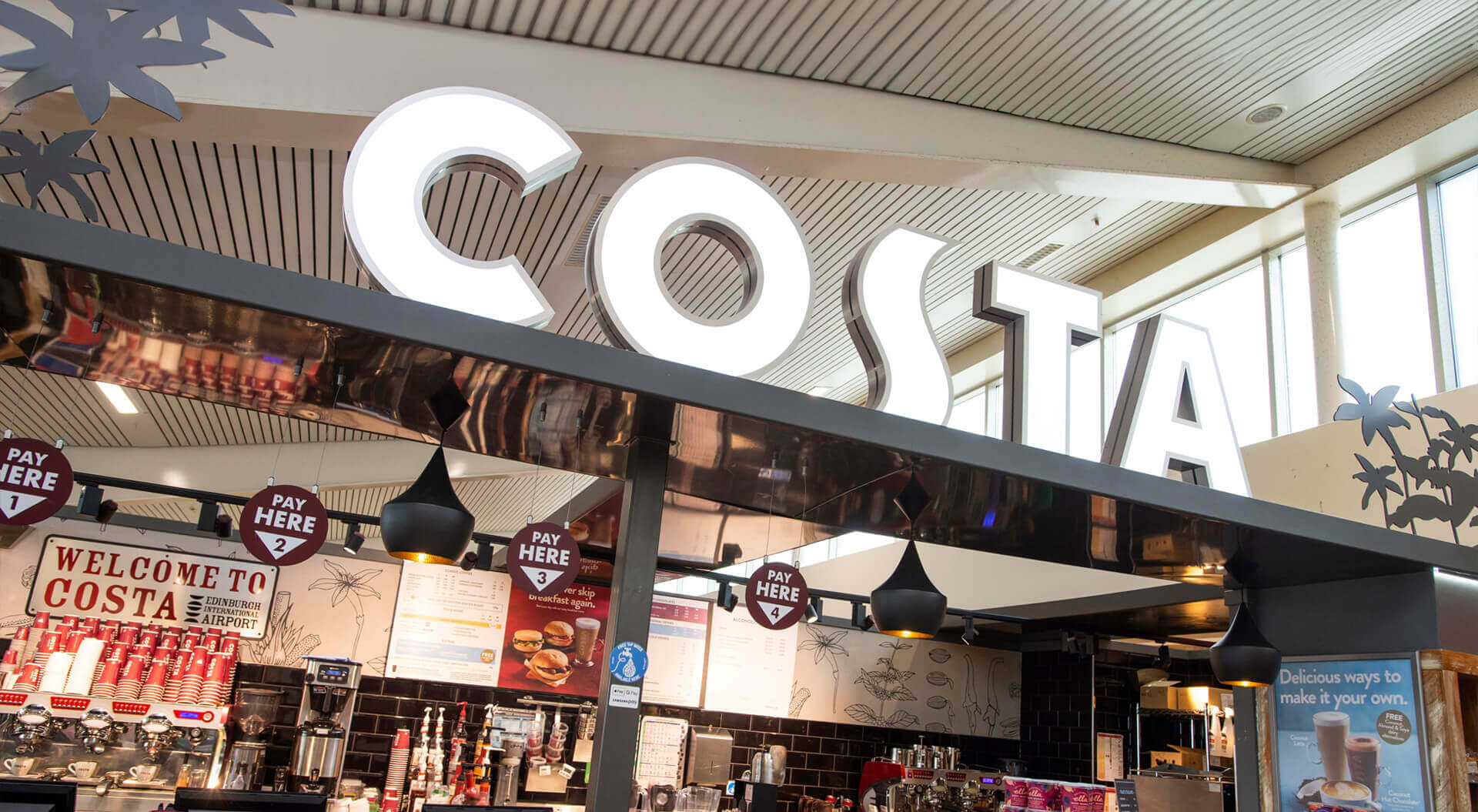 Airport Retail F&B World Duty Free Restaurants, Cafes and Bars - Costa Coffee