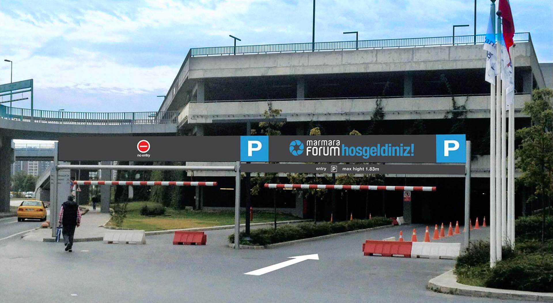 Marmara Forum shopping mall external car park navigation