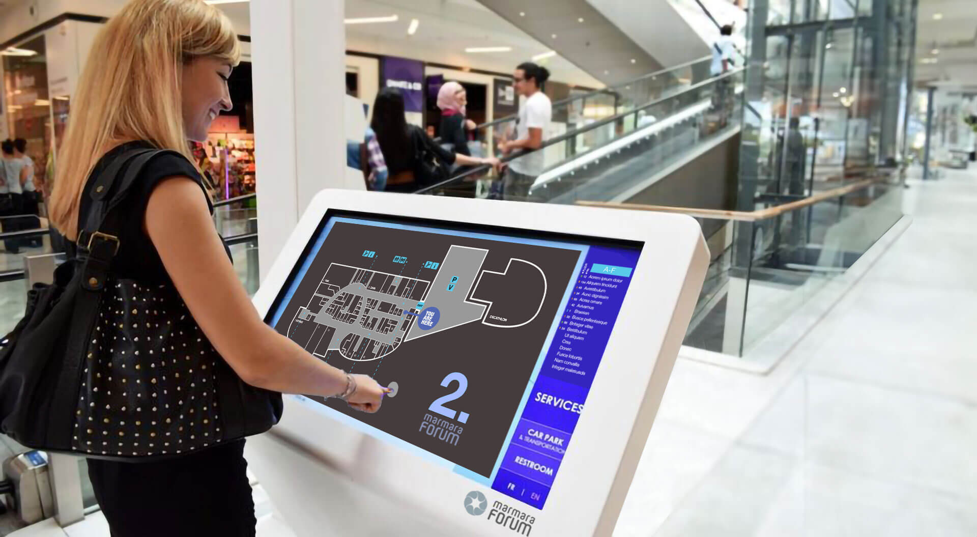 Marmara Forum shopping mall navigation system