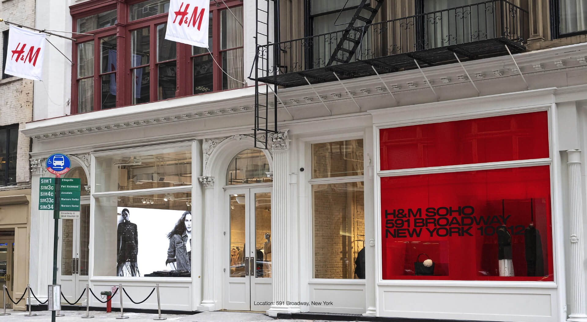 H&M Shop Entrance, Window Display, Retail Branding, Graphic Communications