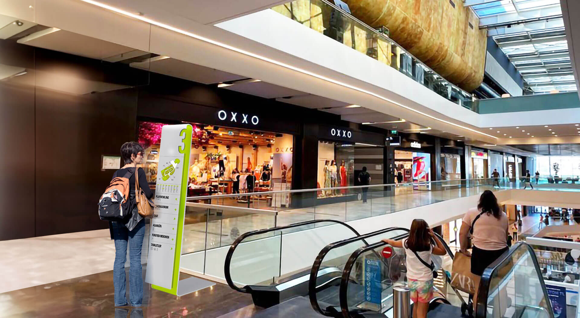 Marmara Forum Mall internal totem wayfinding signage system