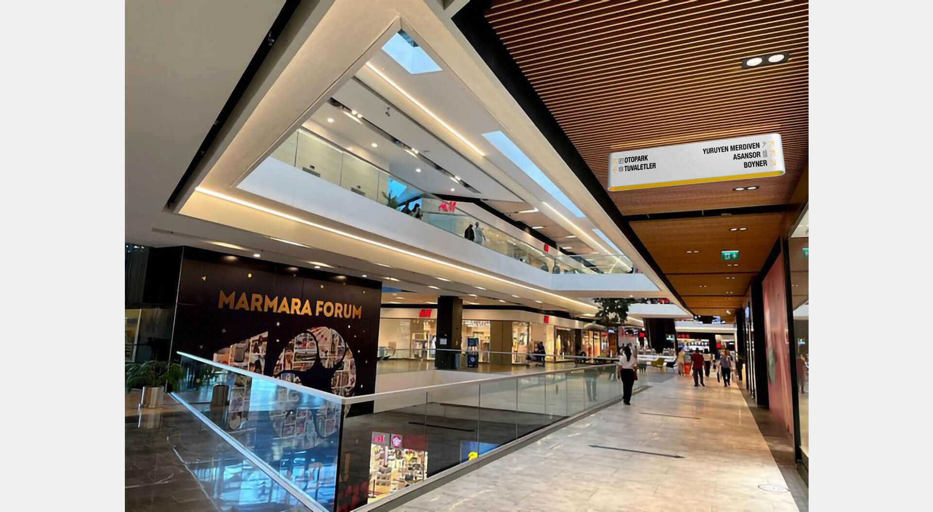 Marmara Forum Mall internal wayfinding signage system