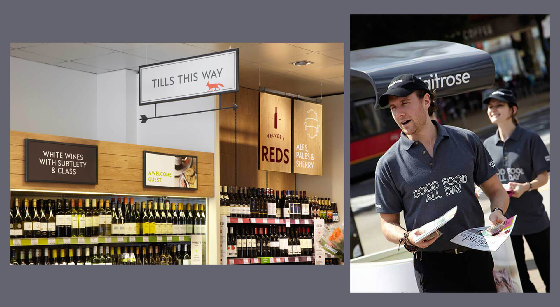 Little Waitrose Store Interior Wine Department Branding Concept