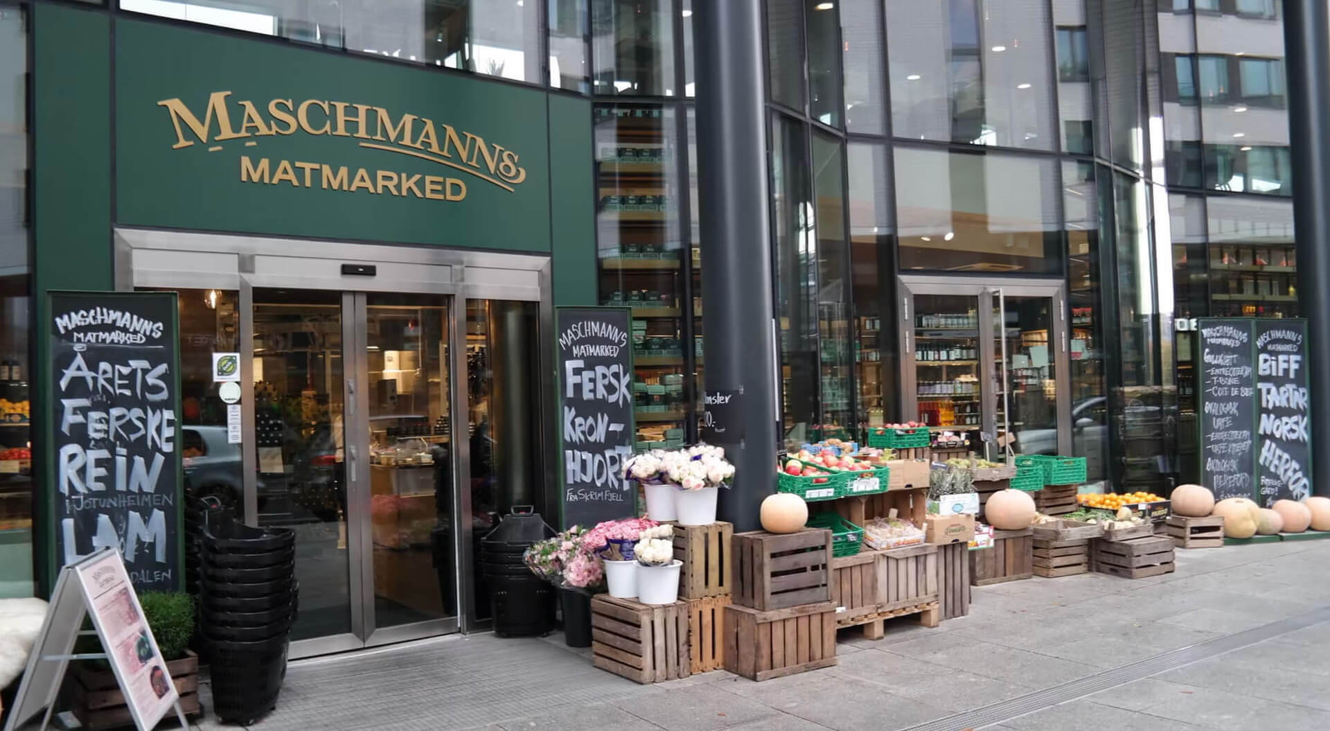 Masschmann's Market Store Entrance Store Branding - Oslo