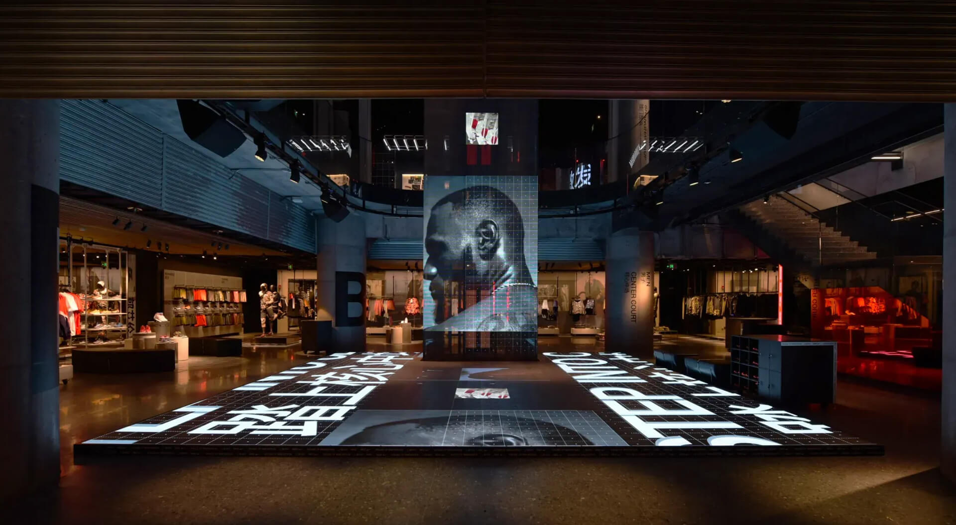 Nike House of Innovation Tokyo Store - Digital Wall Display and Visual Merchandising Shoe Display