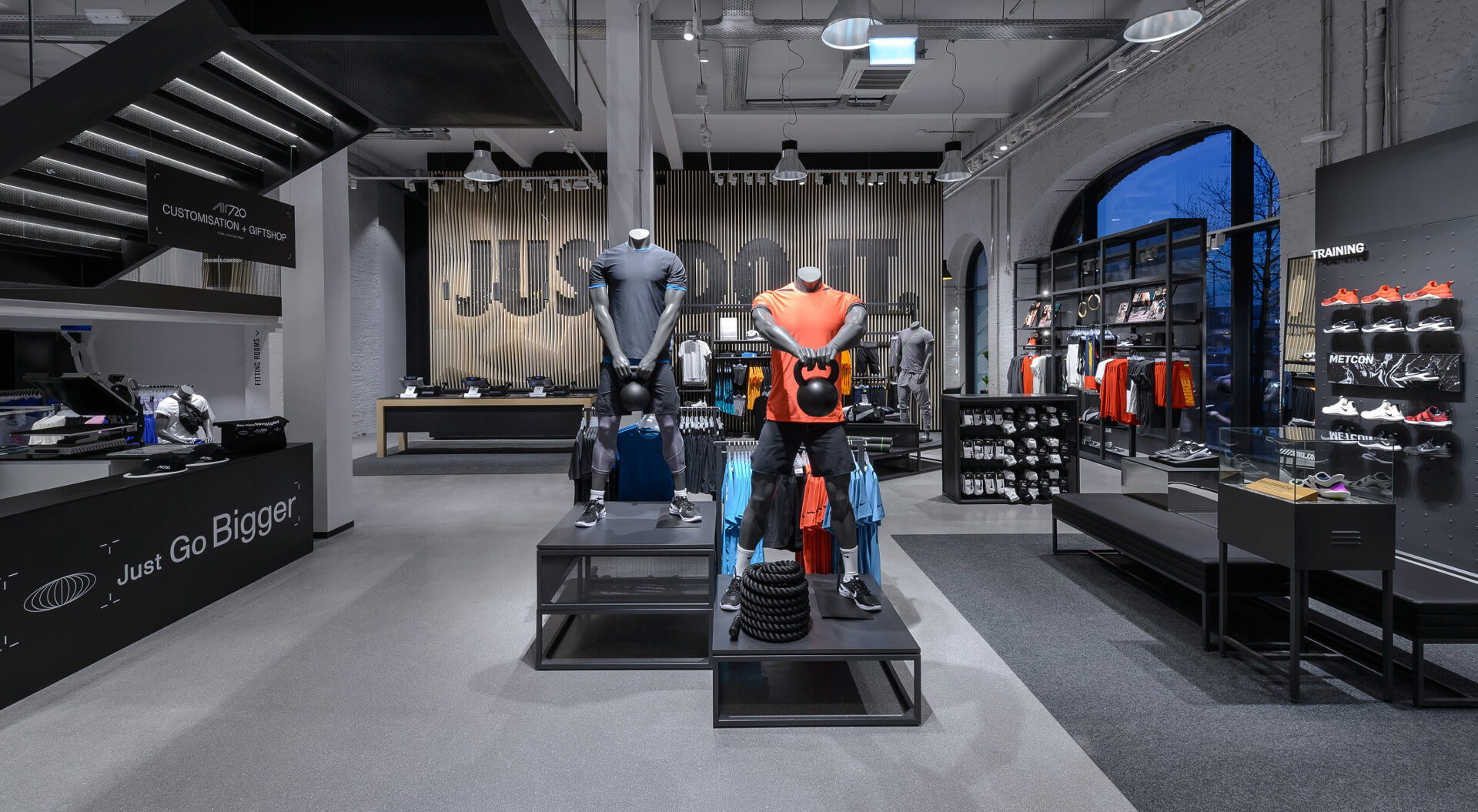 JUST DO IT - Nike Store Just Go Bigger Branding and Interior Design Hamburg