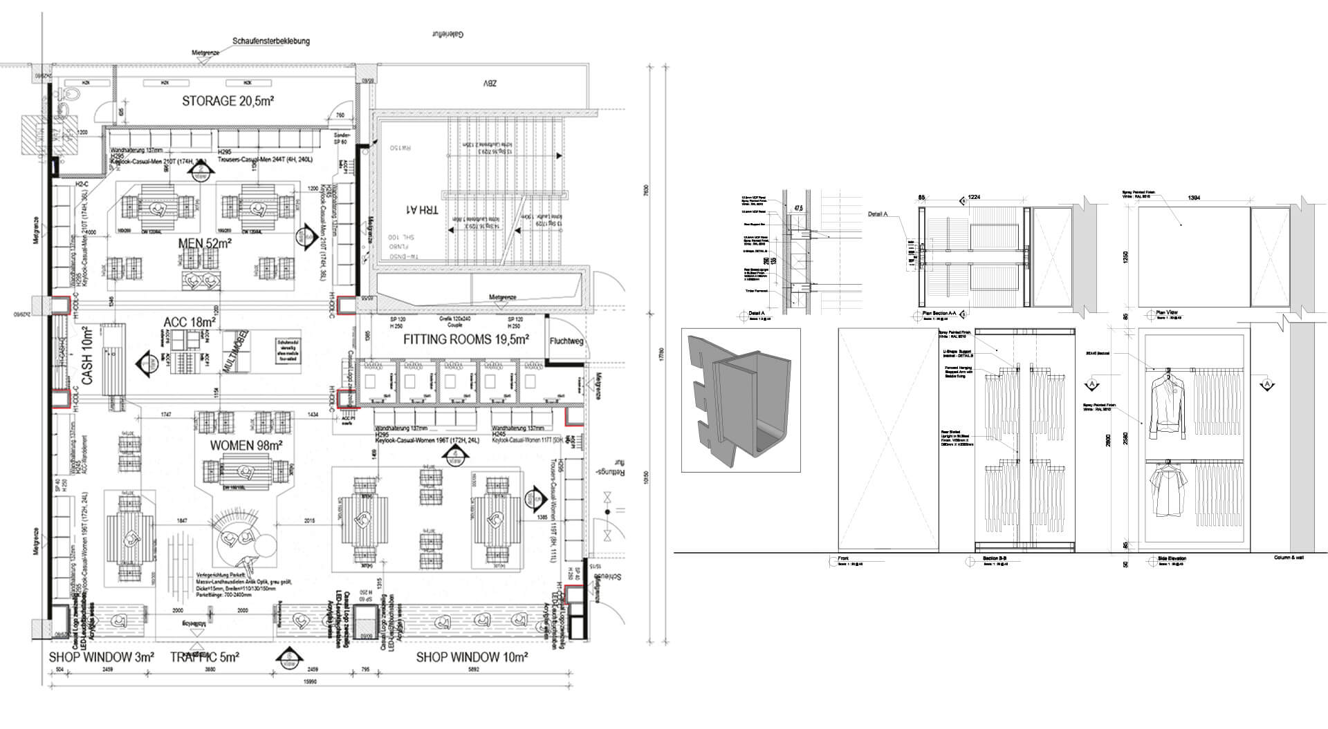 Tom Tailor CAD drawings – store floor plan