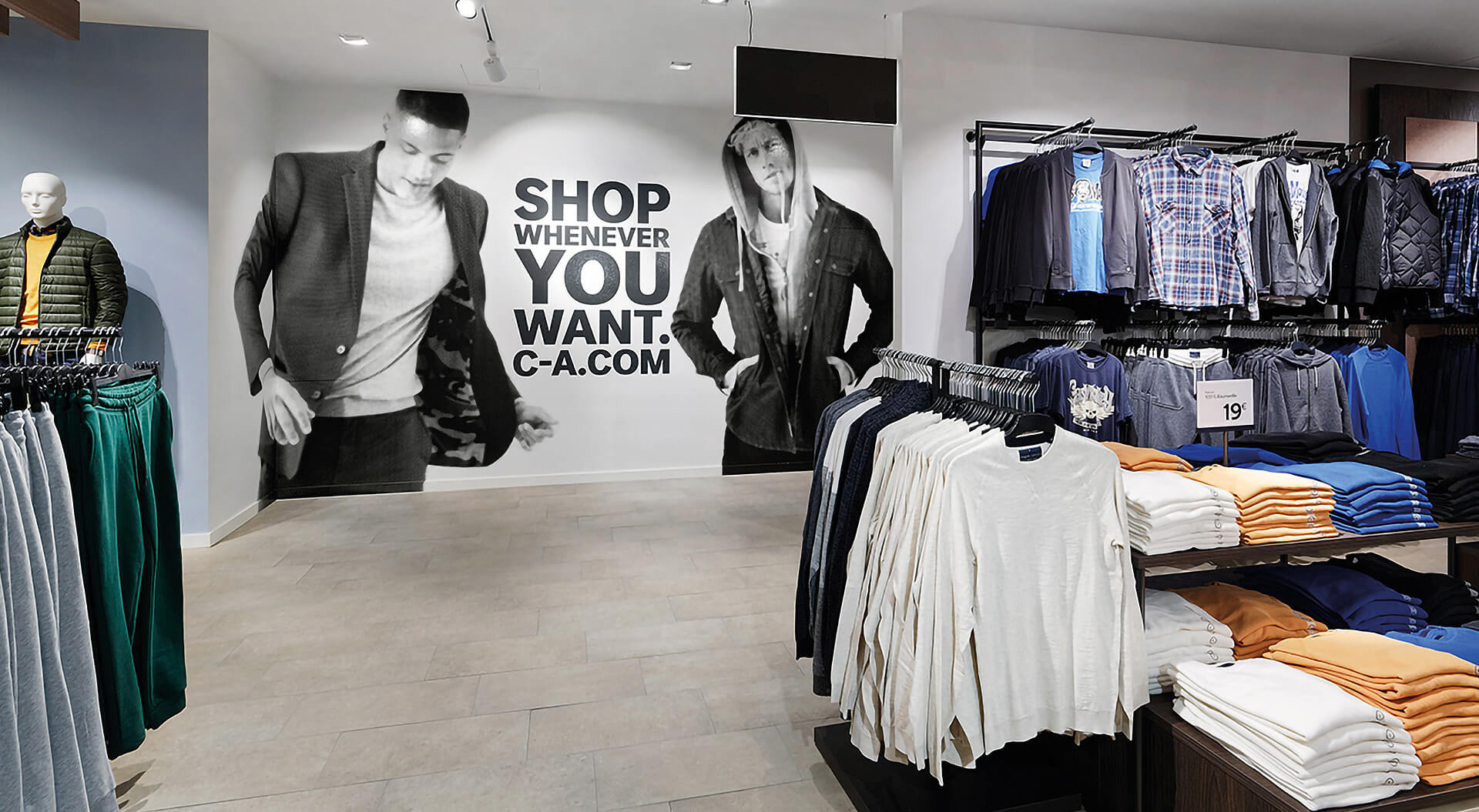 C&A Store Interior design - Shop Whenever You Want branding and Visual Merchandising Systems Concepts Zurich
