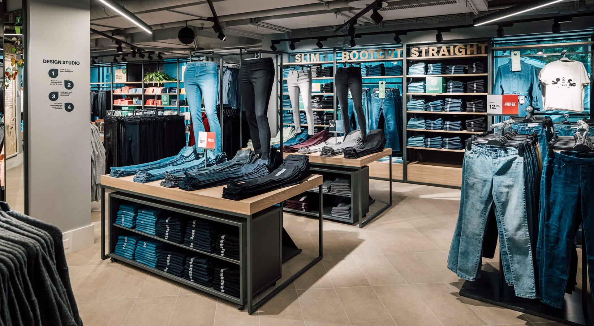 C&A Store Interior design, Jeans Department Visual Merchandising Zurich