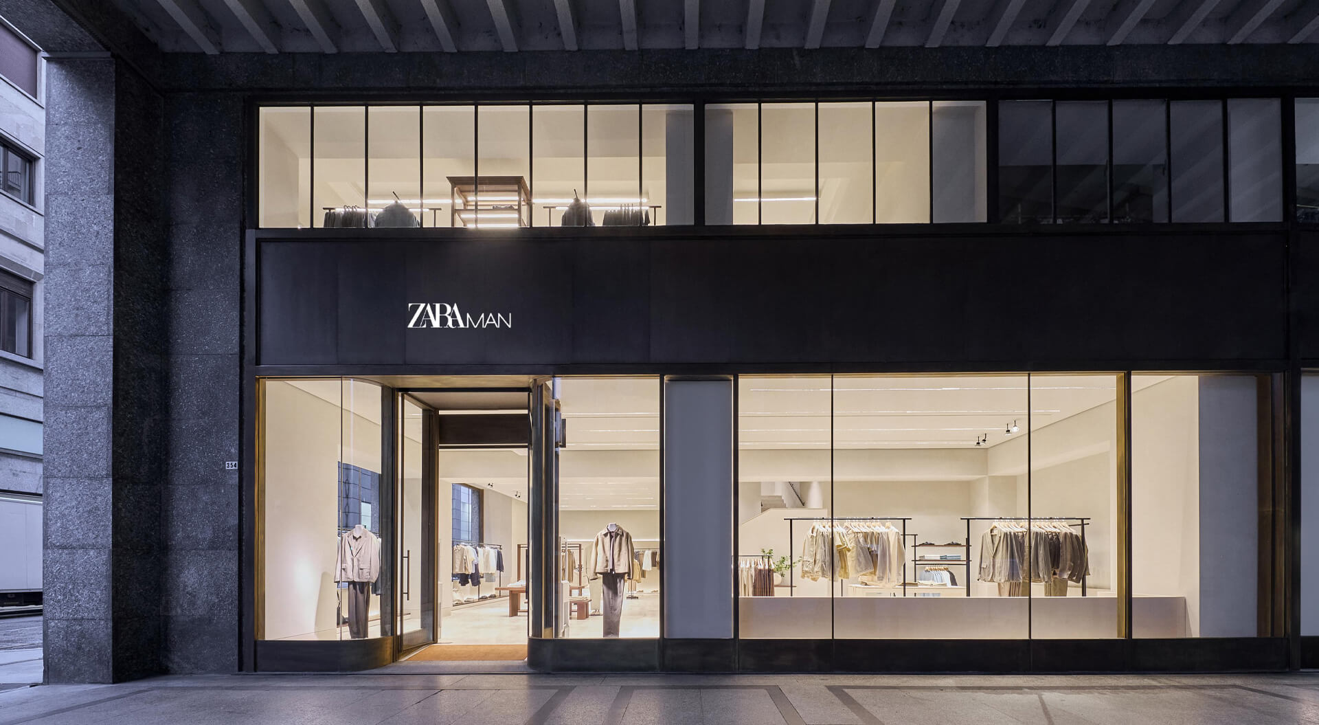 Zara Man Rebranded Exterior Store Design Torino Italy - Logo Concept