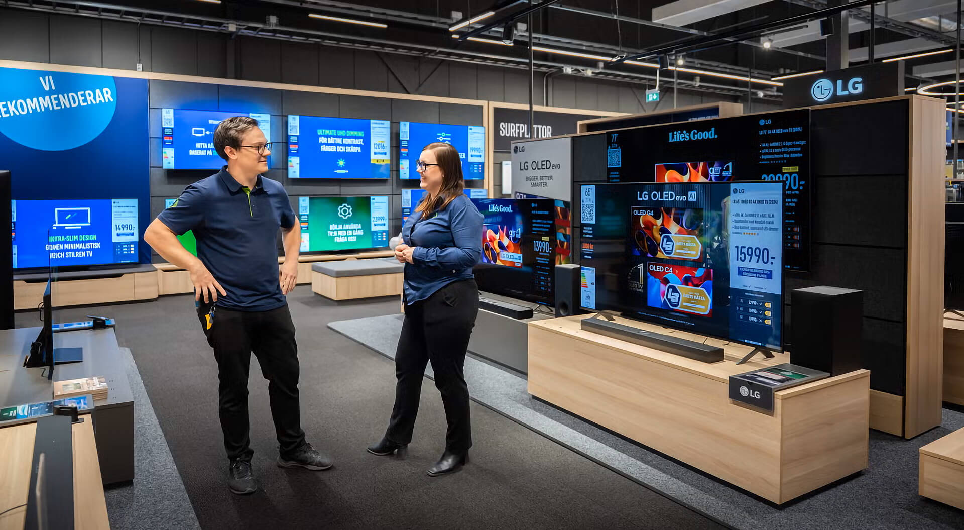 Elgiganten Interior LG OLED TV Department Merchandising System Design and Branding Concept
