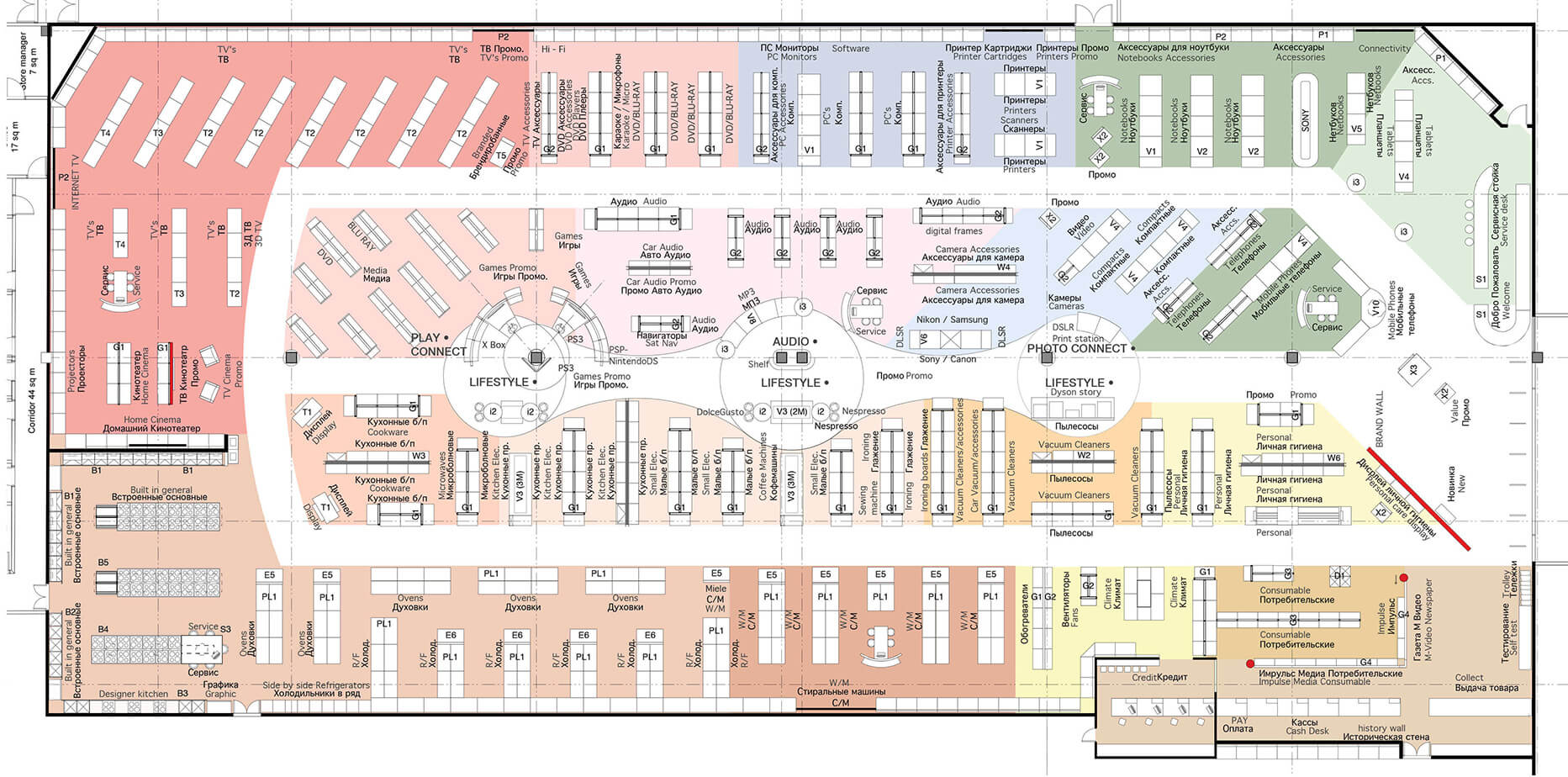 M.Video Tech Store CAD Zone Planning