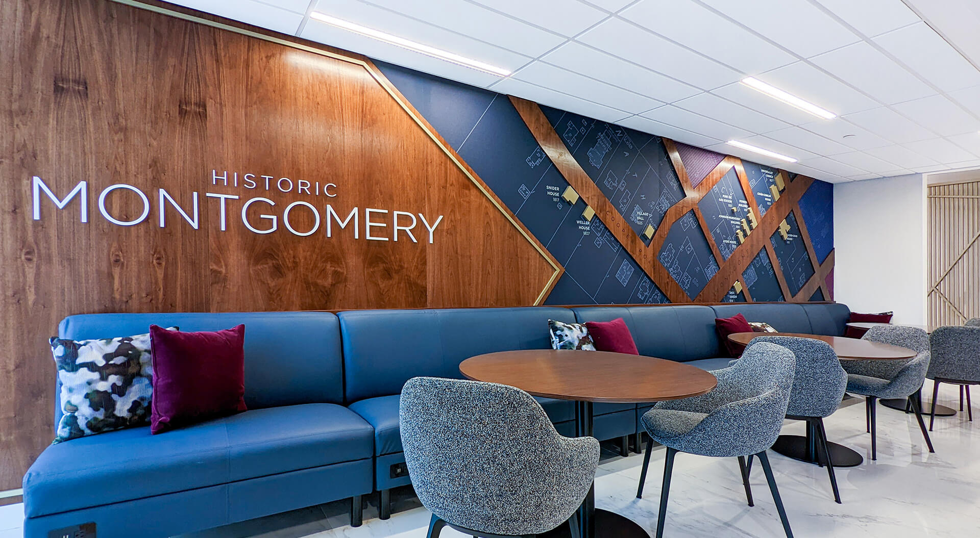 Fifth Third Bank Montgomery waiting area interior design and branding