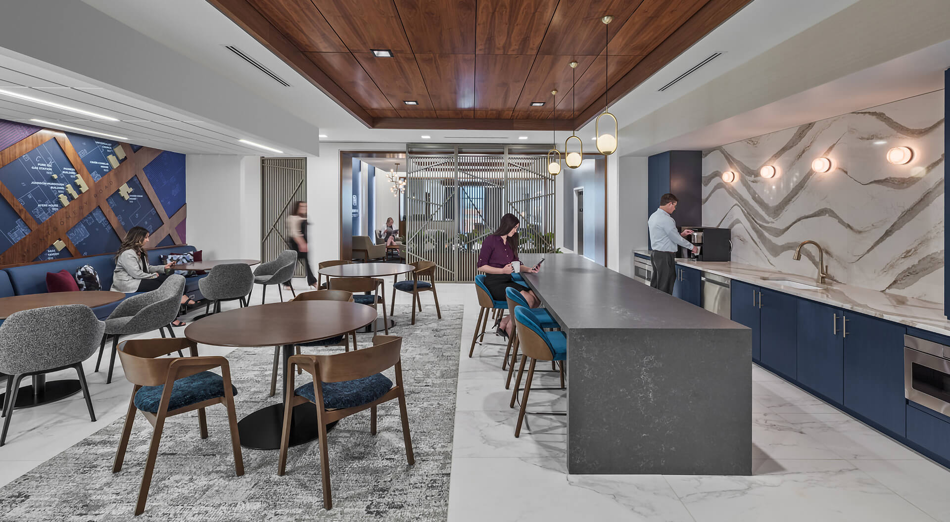 Fifth Third Bank Montgomery communial area interior design and branding
