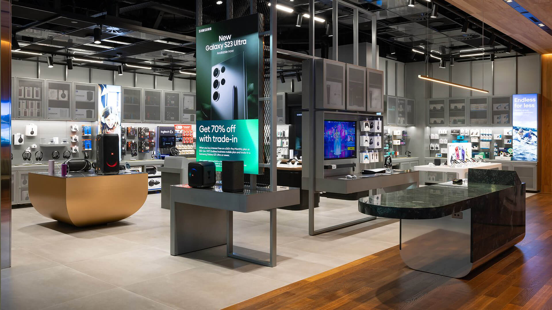 One NZ telecoms rebranding - Store interior design and merchandising systems