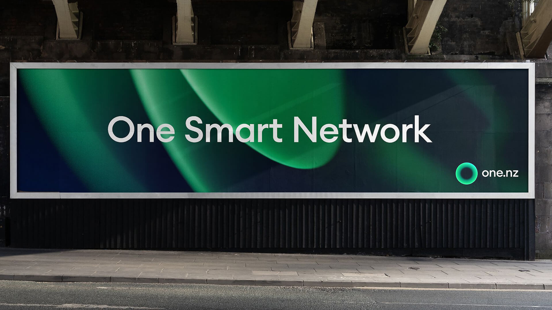 One NZ telecoms brand identity - One smart network media billboard concept