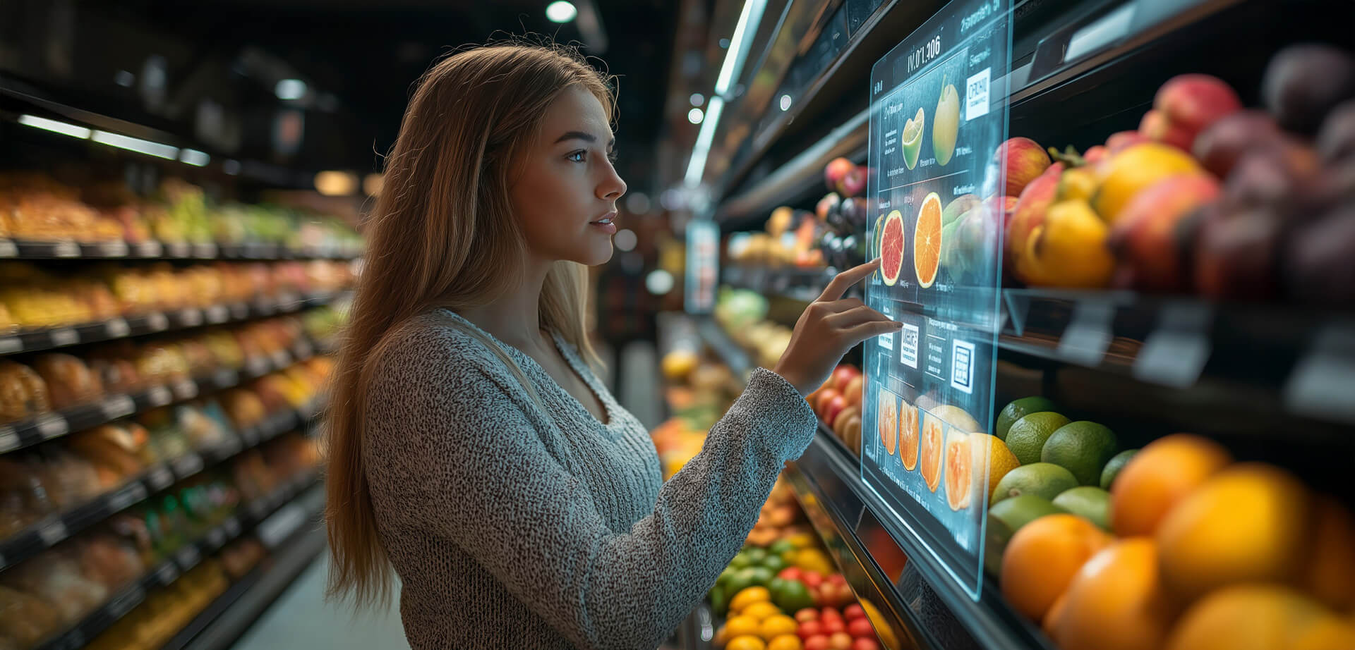 AI futuristic image of woman shopping.