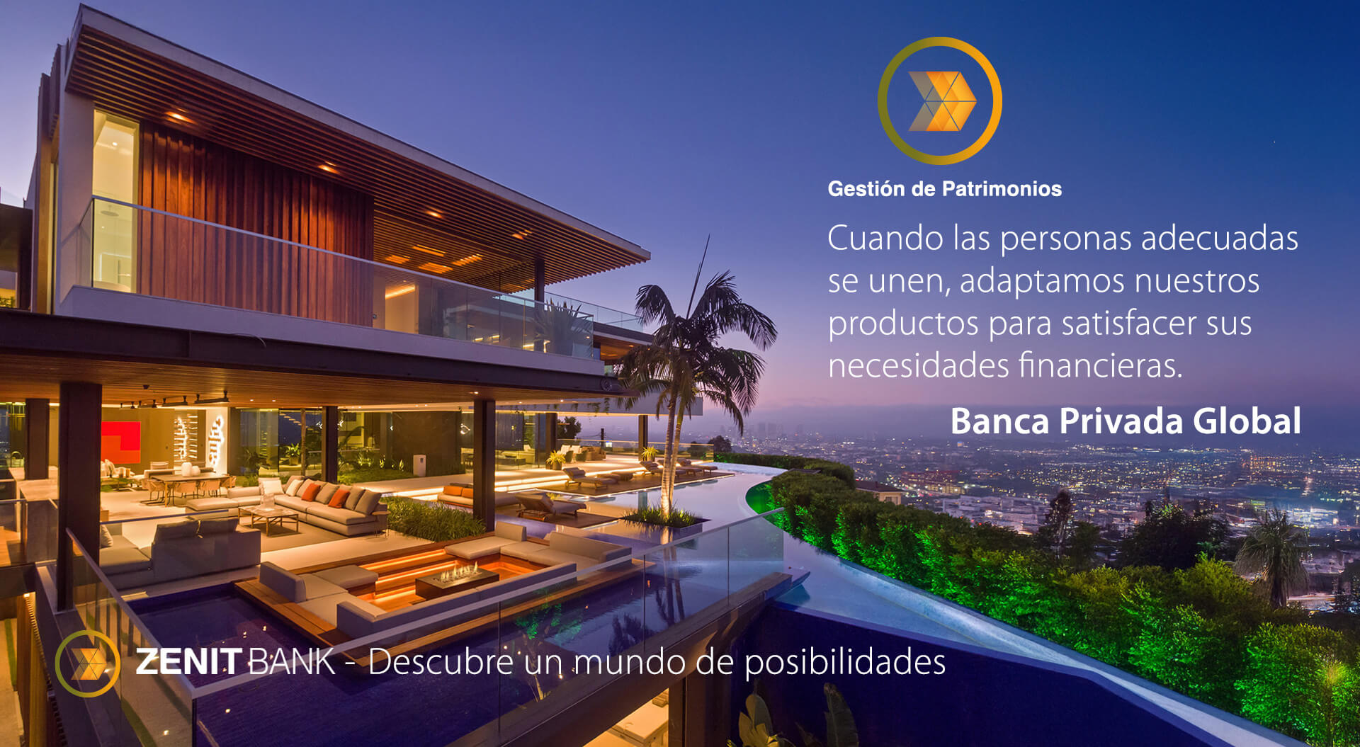 Zenit Bank Wealth Management - Una vista de una casa de lujo en Los Ángeles.