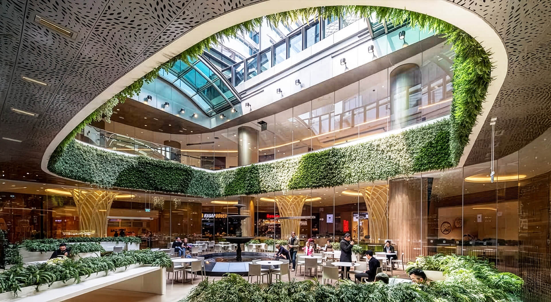 The interior atrium of Emaar Square Mall in Istanbul, Turkey, designed by DP Architects.
