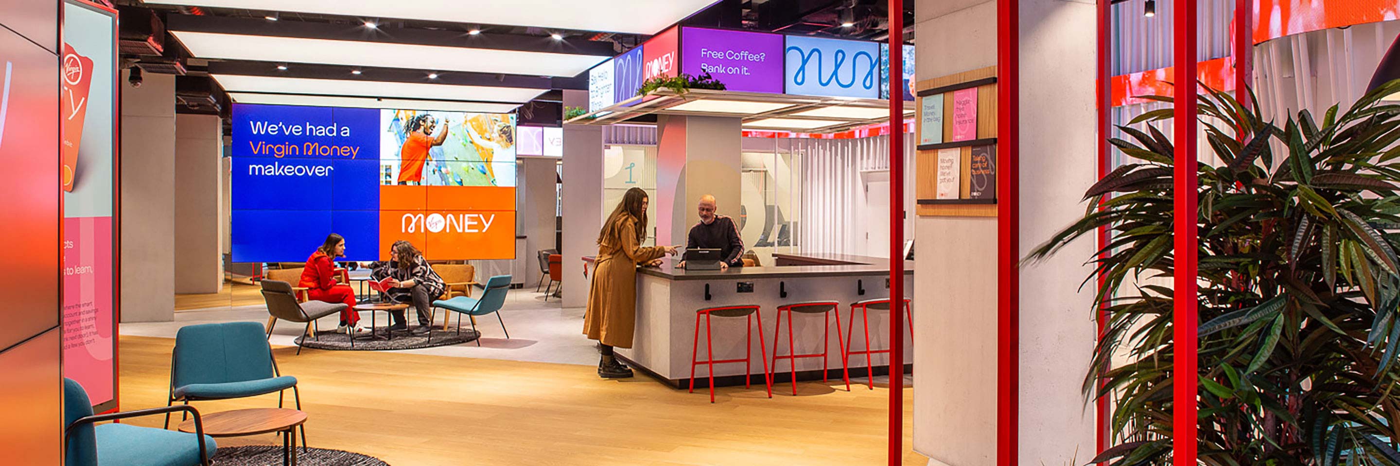 Virgin Money bank inspiring branch interior design lifestyle concept ideas and digital innovation. Virgin Money bank inspiring branch interior design lifestyle concept ideas and digital innovation.